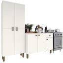 Ver imagem 4 de Armário de Cozinha Modulada Completa Compacta Balcão Madrid Branco - Rosafor