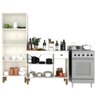 Armário de Cozinha Modulada Completa Compacta Balcão Madrid Branco - Rosafor - 7