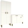Armário de Cozinha Modulada Completa Compacta Balcão Madrid Branco - Rosafor - 6