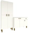 Ver imagem 6 de Armário de Cozinha Modulada Completa Compacta Balcão Madrid Branco - Rosafor