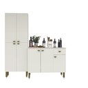 Ver imagem 2 de Armário de Cozinha Modulada Completa Compacta Balcão Madrid Branco - Rosafor