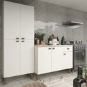 Ver imagem 1 de Armário de Cozinha Modulada Completa Compacta Balcão Madrid Branco - Rosafor