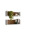 Ver imagem 3 de Conjunto Demadero 2 Nichos Off White Crist/ripado Madeira