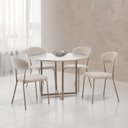 Ver imagem 1 de Conjunto para Sala de Jantar com 4 Cadeiras Ditalia Bege/Fendi/Off White