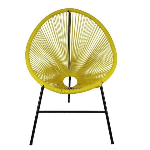 Cadeira Caribe Fibra Sintética Aço Acesse Móveis Amarelo