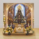 Ver imagem 2 de Quadro Azulejo Decorativo de Mesa Nossa Senhora Aparecida 01