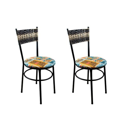 2 Cadeiras Pretas para Cozinha Viena Cappuccino Premium:Happy Hour