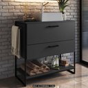 Ver imagem 1 de Gabinete de Banheiro 80cm Industrial para Cuba Satto Grafite Z54 - Mpozenato