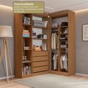 Ver imagem 4 de Guarda-Roupa Closet Modulado Roupeiro de Canto L sem Portas 4 Gavetas Versatille Yescasa