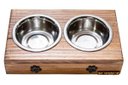 Ver imagem 2 de Comedouro com Patinhas e Potes Inox para Cachorro Marrom