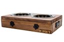 Ver imagem 1 de Comedouro com Patinhas e Potes Inox para Cachorro Marrom