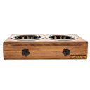 Ver imagem 3 de Comedouro com Patinhas e Potes Inox para Cachorro Marrom