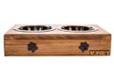 Ver imagem 3 de Comedouro com Patinhas e Potes Inox para Cachorro Marrom