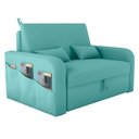 Ver imagem 4 de Sofá Cama Nora 2 Lugares 140cm Verde Veludo Baú Abertura Frontal Matrix