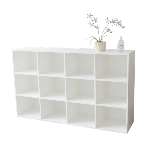 Estante Livreiro Colmeia Multiuso Organizador com 12 Nichos - Branco - Cód. 312
