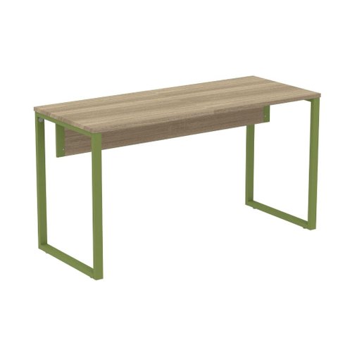 Mesa Escritório P25 Tub Pandin 120 Cm (larg) Tampo Mdp Noce Naturalle Pé Aço Tubular Verde Mirô