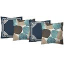 Ver imagem 1 de Kit 4 Almofadas Decorativas 45x45 Composê Leque Azul