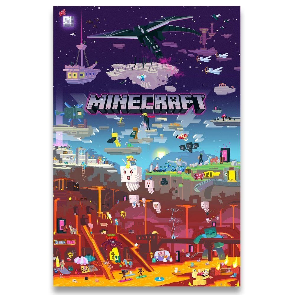 Poster Decorativo 42cm x 30cm A3 Brilhante Minecraft b1 - 1