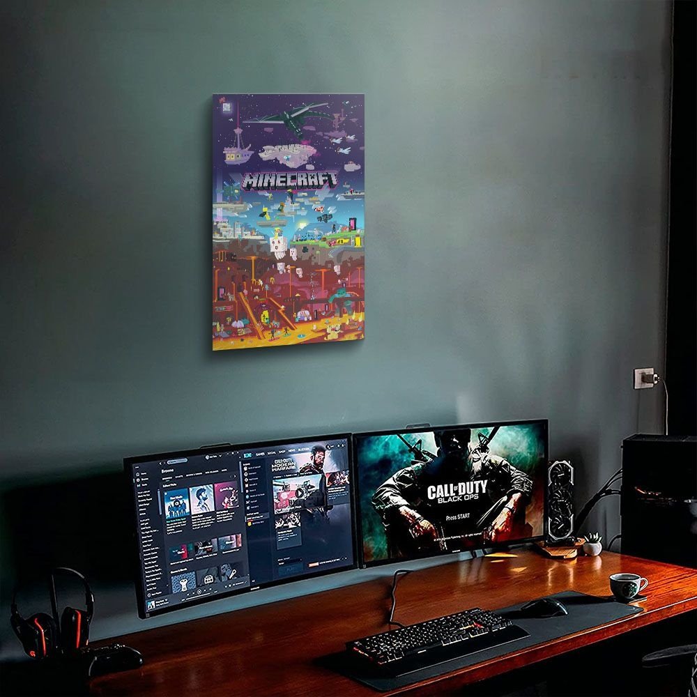 Poster Decorativo 42cm x 30cm A3 Brilhante Minecraft b1 - 2