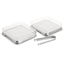 Kit Porta Pão e Porta Frios Aço Inox Tampa e Pinça - Forma - 8