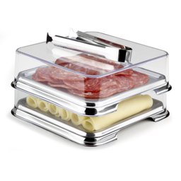Kit Porta Pão e Porta Frios Aço Inox Tampa e Pinça - Forma - 4