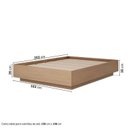 Ver imagem 5 de Kit Guarda Roupas 3 Portas, Cama Queen e Complementos de Quarto Araçá CabeCasa MadeiraOriginals Marrom/Nogueira