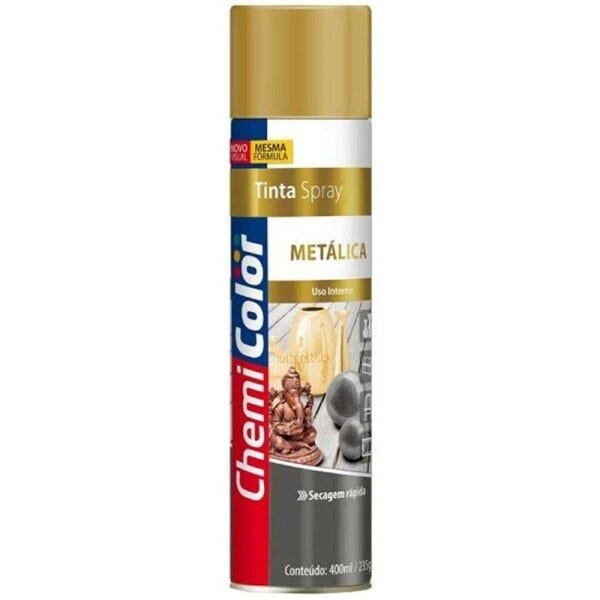 Tinta Spray Metálica Dourado 400 ml Chemicolor - 1