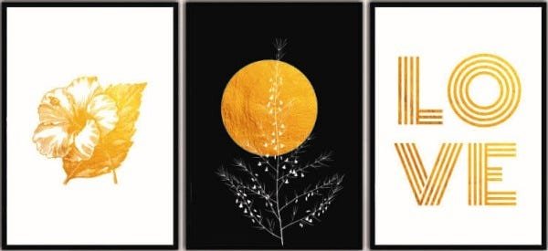Conjunto De Quadros Decorativos Love - 1
