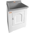 Ver imagem 1 de Gabinete Tanque de Lavanderia 40l Lavar Roupas Área de Serviço Cinza Stilofibras