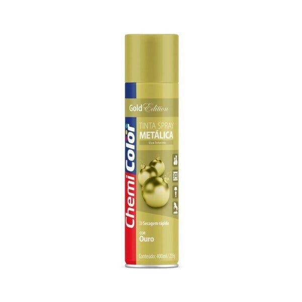 Tinta Spray Metálica Ouro 400 ml Chemicolor - 1