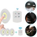 Ver imagem 1 de Kit 3 Luminárias Lâmpada Luz de Led sem Fio com Controle Remoto para Iluminação de Closet Armario Gu