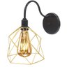 Luminária Arandela Parede Aramada Cálice Industrial Retro + Lâmpada Led Vintage Preto/Dourado - 3