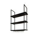 Ver imagem 2 de Prateleira Estilo Industrial Suspensa Teto Cozinha Nicho Denver 80cm - Preto