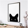 Quadro Decorativo Animal Gato Preto Elegante com Vidro Preto - 2