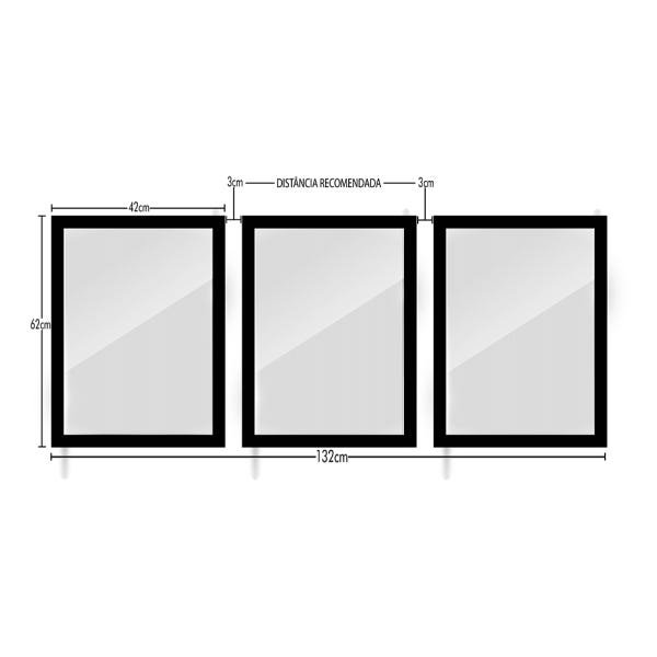 Kit 3 Quadros Dog Border Collie Boston Corgi 40x60 Branco - 5
