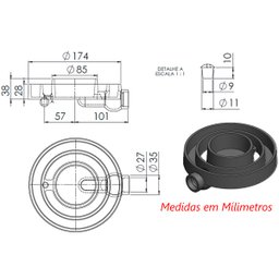 Queimador Duplo 1cano Completo Fogão Industrial Ferro 17,4cm - 2