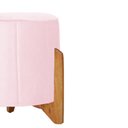 Ver imagem 2 de Puff Jade Pés de Madeira Suede: Rosa Bebê
