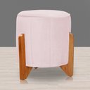 Ver imagem 3 de Puff Jade Pés de Madeira Suede: Rosa Bebê