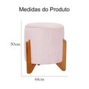 Ver imagem 4 de Puff Jade Pés de Madeira Suede: Rosa Bebê
