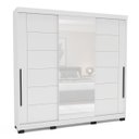 Ver imagem 2 de Roupeiro Lisboa 3 Portas de Correr com Espelho 217x213cm Branco 240856