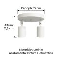 Ver imagem 3 de Luminaria Spot Plafon Articulado Duplo E27 Sobrepor Teto