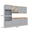 Ver imagem 2 de Cozinha Completa Aspen 11 Portas 4 Gavetas com Vidro Cinza/Cinamomo - Fellicci