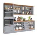 Ver imagem 4 de Cozinha Completa Aspen 11 Portas 4 Gavetas com Vidro Cinza/Cinamomo - Fellicci