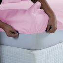 Ver imagem 5 de Kit Jogo de Lençol Queen Ponto Palito 400 Fios com Elástico e Fronhas 3 Peças:rosa