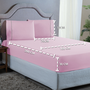 Ver imagem 7 de Kit Jogo de Lençol Queen Ponto Palito 400 Fios com Elástico e Fronhas 3 Peças:rosa