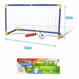 Kit trave jogo de futebol gol a gol com bola rede e bonda infantil 118cm grande - 5