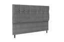 Ver imagem 1 de Cabeceira Opala Chumbo Estofada para Cama Box Casal King Size 195cm Quarto Luxo Jbe Móveis