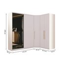 Ver imagem 3 de Guarda Roupa Modulado de Canto 5 Portas com Espelho 3 Peças Decor Branco