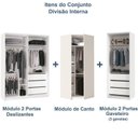 Ver imagem 7 de Guarda Roupa Modulado de Canto 5 Portas com Espelho 3 Peças Decor Branco