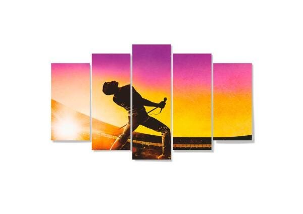 Quadro Mosaico Mdf Freddie Mercury Lgbtq+ 5 Peças Mod674 - 1
